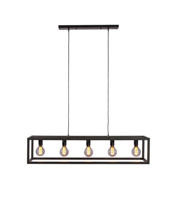 Duverger® Cage - Pendelleuchte - Stahlrahmen - schwarz – 5 Lichtpunkten