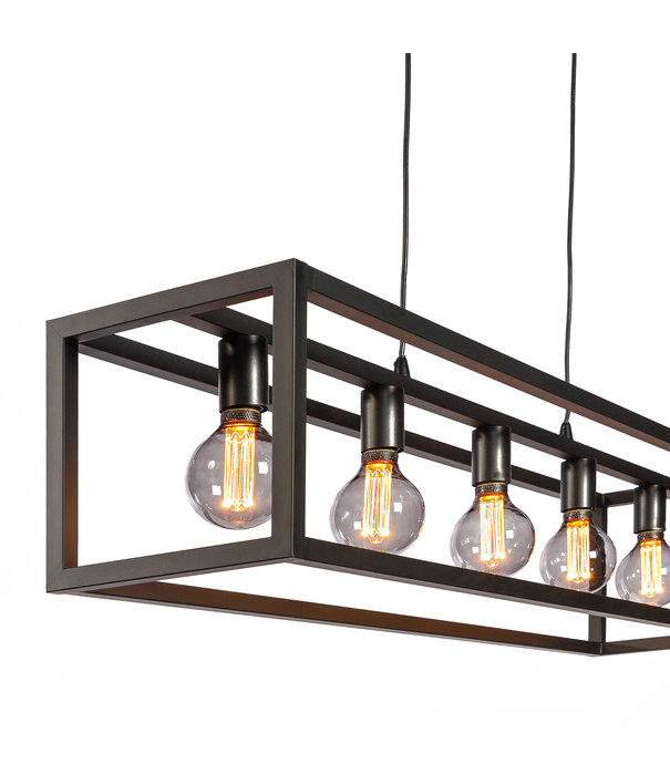 Duverger® Cage - Lampe suspendue - structure en acier - noir - 5 lumières