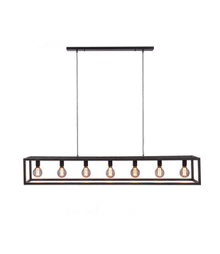 Cage - Hanglamp - stalen frame - zwart - 7-lichts