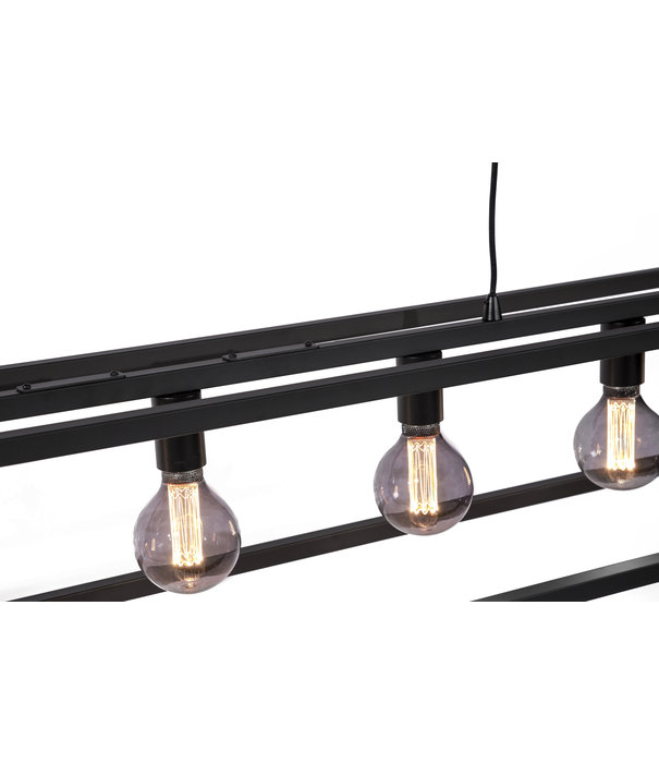 Duverger® Cage - Hanglamp - stalen frame - zwart - 7-lichts