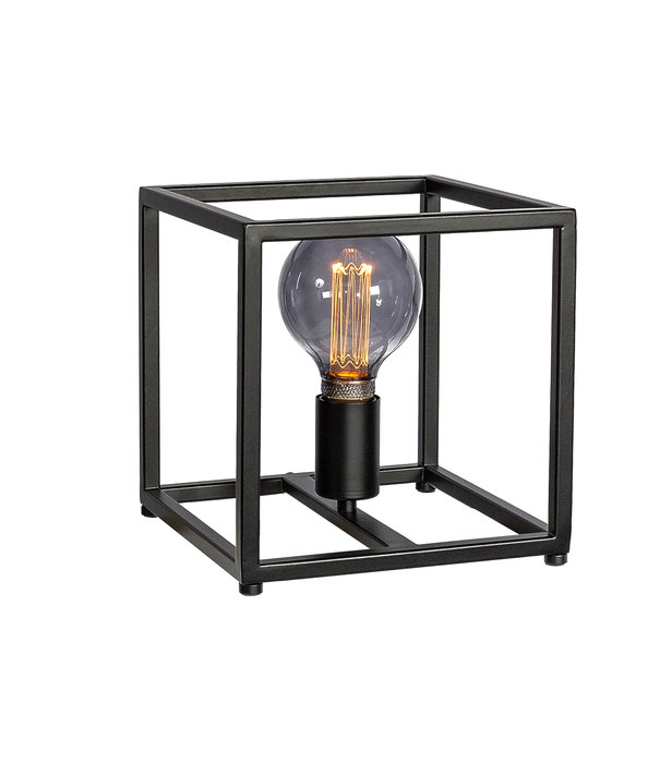 Duverger® Cage - Lampe à poser - petite - 22cm - structure en acier - noir - 1 lumière