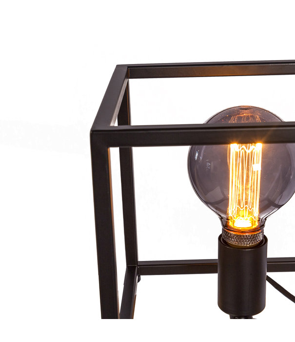 Duverger® Cage - Lampe à poser - petite - 22cm - structure en acier - noir - 1 lumière