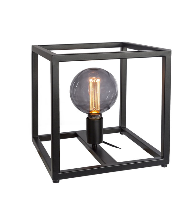 Duverger® Cage - Lampe à poser - grande - 28cm - structure en acier - noir - 1 lumière