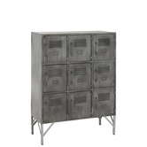 Locker - Armoire de rangement - métal - argent - 9 portes