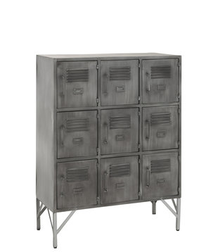 Locker - Armoire de rangement - métal - argent - 9 portes