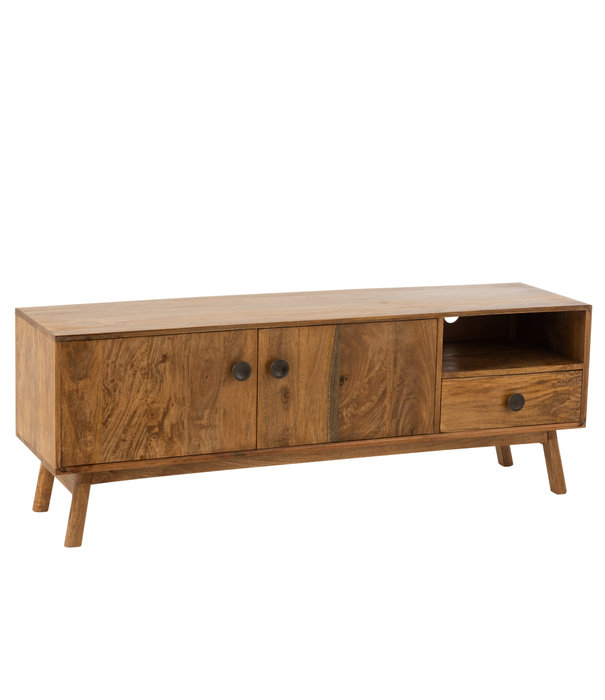 Duverger® Scandinavian Mango - TV-Schrank - Mango-Massivholz - 2 Türen - 1 Schublade - 1 Nische