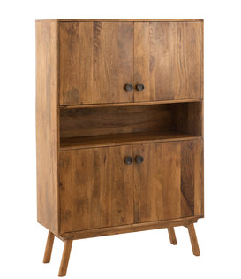 Scandinavian Mango - Armoire buffet - manguier massif - 4 portes - 1 niche