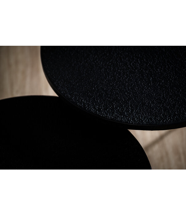 Duverger® Volcano - Tables basses - set of 2 - rond - métal lave - noir - V-legs