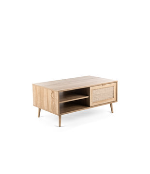 Cosy Scandinavian - Salontafel - 1 deur - 2 nissen - MDF met melamine - linnen structuur deco