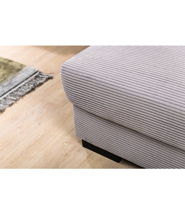 Duverger® Ribbed - Sofa - 3-Sitzer-Sofa - Chaiselongue rechts - grau - weicher Sitzrippenstoff - Kunststofffüße – schwarz