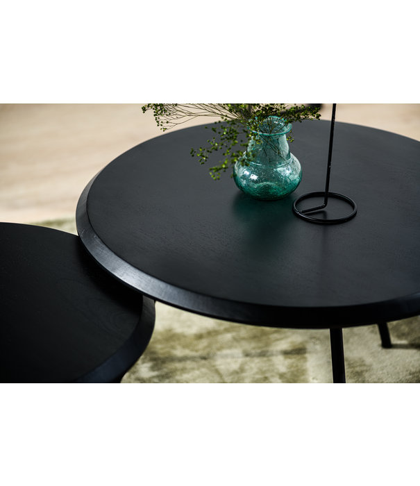 Duverger® Pure Scandinavian - Tables d'appoint - set of 2 - rond - acacia - noir