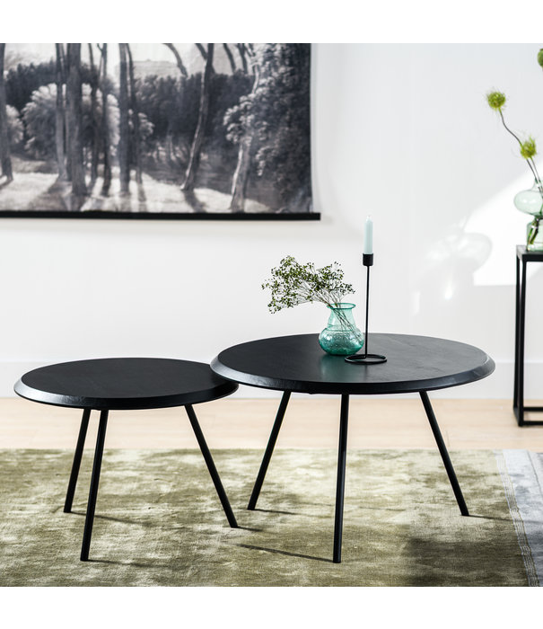 Duverger® Pure Scandinavian - Tables d'appoint - set of 2 - rond - acacia - noir