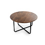 Cross Scandinavian - Salontafel - rond - acacia - naturel - stalen poten - geplooid