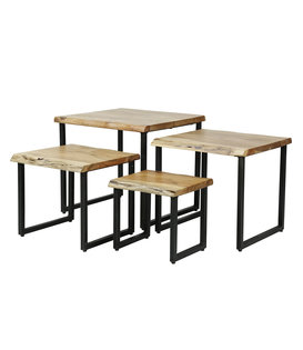 Tree Trunk - Tables basses - set of 4 - acacia massif - naturel - structure en acier