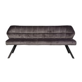 Cosy velvet - Banc de salle à manger - velours anthracite - quadrillage - L 180cm