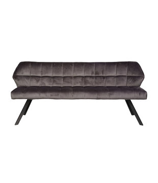 Cosy velvet - Banc de salle à manger - velours anthracite - quadrillage - L 180cm