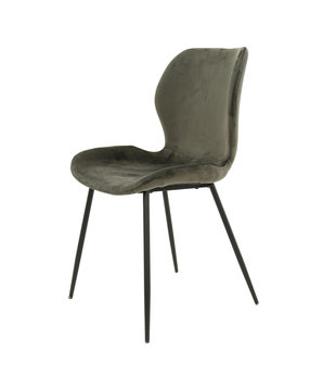 Elegant velvet - Chaises de salle à manger - set de 4 - velours anthracite - pieds en acier tubulaire