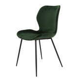 Elegant velvet - Chaises de salle à manger - ensemble de 4 - velours vert - pieds en acier tubulaire