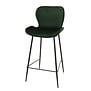 Elegant velvet - Chaises de bar - lot de 4 - velours vert - pieds en acier tubulaire