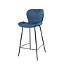 Elegant velvet - Chaises de bar - lot de 4 - velours bleu - pieds en acier tubulaire