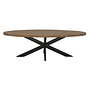 Omerta - Eettafel - ovaal - 210cm - mango - naturel - stalen Spider-poot - zwart gecoat