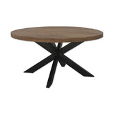 Omerta - Eettafel - rond - 130cm - mangohout - naturel - stalen Spiderpoot - zwart gecoat