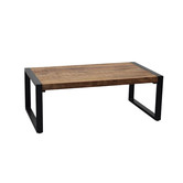 Robust - Salontafel - 110cm - rechthoek - mangohout naturel - zwart gecoat staal - U-poten