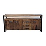 Robust - Dressoir - 3 lades - 3 deuren - 1 nis - naturel mangohout - staal