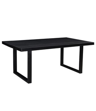 Black Omerta - Table de salle à manger - mangue - noir - rectangulaire - 200x100 cm - pied en U en acier - laqué noir