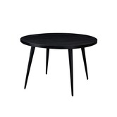 Black Omerta - Table de salle à manger - mangue - noir - rond - dia 120cm - pieds en acier - revêtement noir