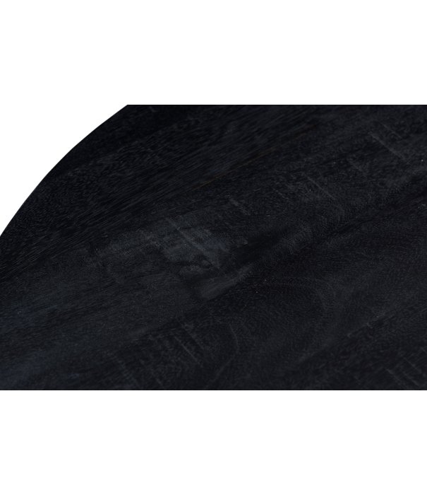 Duverger® Black Omerta - Esstisch - Mango - schwarz - rund - Durchmesser 120cm - Stahlbeine - schwarz beschichtet