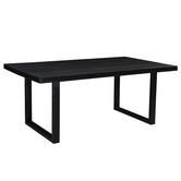 Black Omerta - Table de salle à manger - mangue - noir - rectangulaire - 220x100 cm - pied en U en acier - laqué noir
