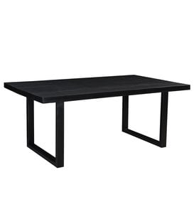 Black Omerta - Table de salle à manger - mangue - noir - rectangulaire - 220x100 cm - pied en U en acier - laqué noir