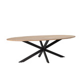 Nordic - Eettafel - acacia - naturel - ovaal - L 240cm - spider poot - gecoat staal