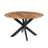 Nordic - Eettafel - acacia - naturel - rond - dia 130cm - spider poot - gecoat staal