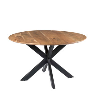 Nordic - Table de salle à manger - acacia - naturel - ronde - dia 130cm - pied araignée - acier laqué