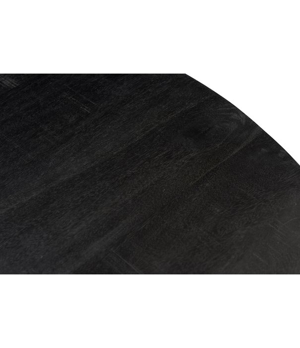 Duverger® Black Omerta - Table de salle à manger - mangue - noir - rond - dia 120cm - araignée en acier - revêtement noir