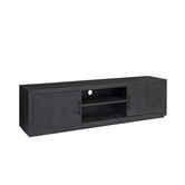 Black Omerta - Meuble TV - 180cm - mangue - noir - 2 portes - 2 niches - châssis acier