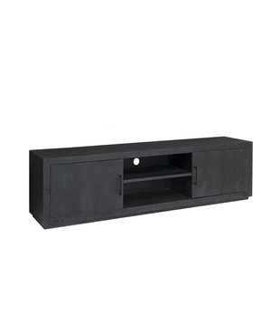 Black Omerta - Meuble TV - 180cm - mangue - noir - 2 portes - 2 niches - châssis acier