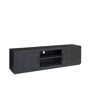 Black Omerta - TV-Schrank - 180cm - Mango - Schwarz - 2 Türen - 2 Nischen - Stahlrahmen