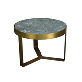 Marble - Beistelltisch - 50cm - Marmor - beschichteter Stahl - grün - gold - rund