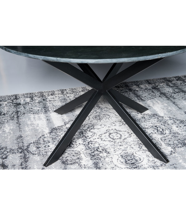 Duverger® Marble - Eettafel - 130cm - marmer - gecoat staal - zwart - rond