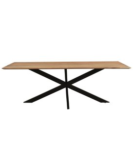 Nordic - Table de salle à manger - acacia - naturel - 220cm - rectangulaire - pied araignée - acier laqué