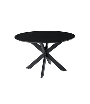 Nordic - Table de salle à manger - acacia - noir - ronde - dia 130cm - pied araignée - acier laqué