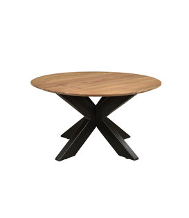 Nordic - Salontafel - acacia - naturel - rond - dia 80cm - spider poot - gecoat staal