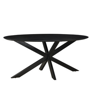 Nordic - Eettafel - acacia - zwart - 180cm - ovaal - spiderpoot - gecoat staal