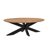 Nordic - Salontafel - acacia - naturel - ovaal - L 130cm - spider poot - gecoat staal