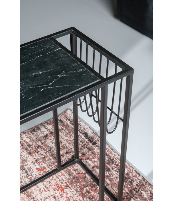 Duverger® Marble - Bijzettafel - marmer - gecoat staal - zwart - rechthoekig