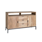 Nordic - Dressoir - acacia - naturel - L 140cm - 2 deuren - 3 laden - nis