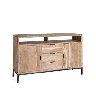 Nordic - Dressoir - acacia - naturel - L 140cm - 2 deuren - 3 laden - nis